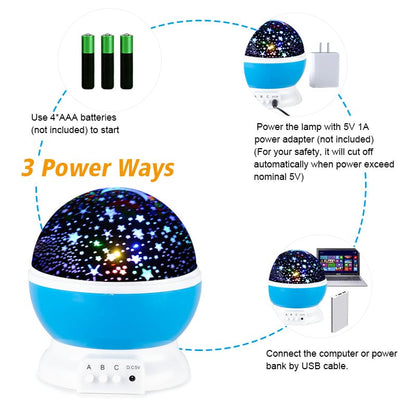 Rotating Star Projector Lamp + Free Shipping 