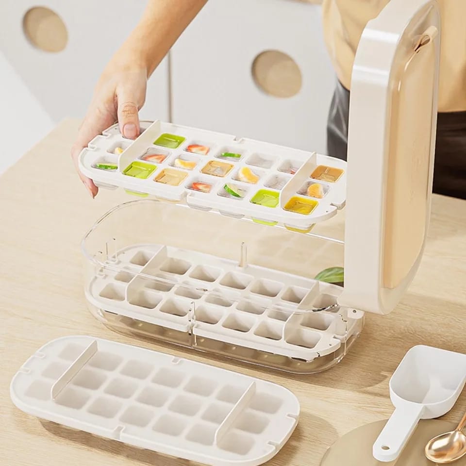 2 Tier Ice Tray With Lid + Free Shipping 