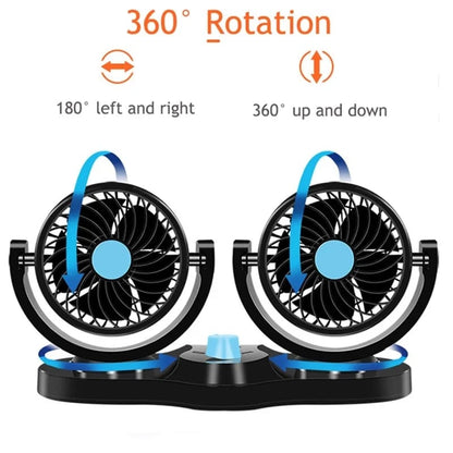 2 in 1 Car Fan 360 Rotating + Free Shipping