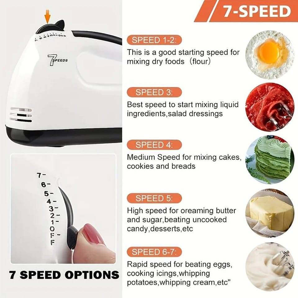 7 Speed ​​Electric Hand Mixer + Free Shipping 