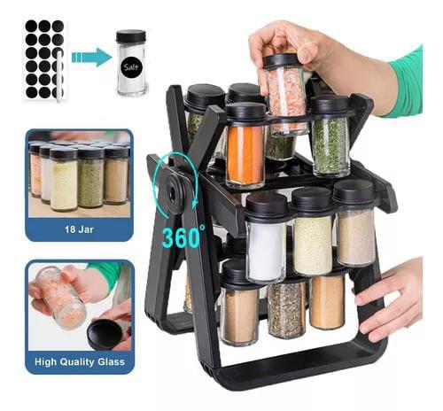 18 Piece Rotating Seasoning Rack + Free Shipping 