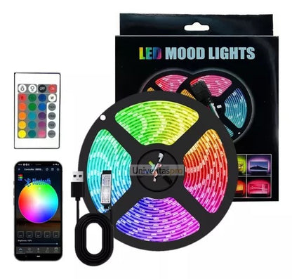 Cinta Led Multicolor Rgb Luz 5mts USB Con Control Y Adaptador + Envio Gratis