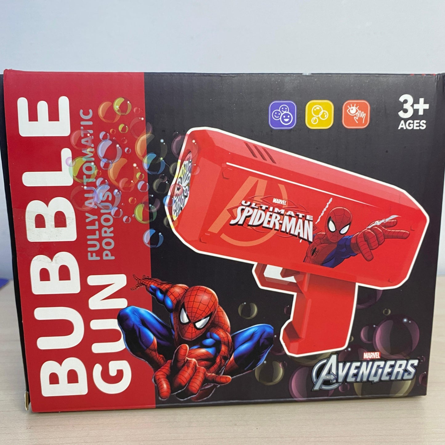 Pistola De Burbujas Spiderman + Envío Gratis