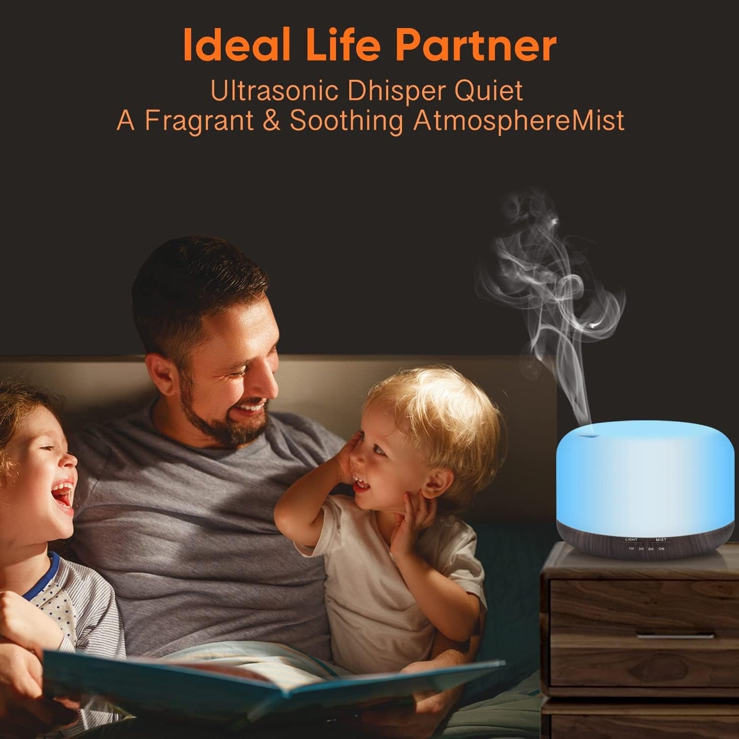 Led500ml Ultrasonic Aroma Humidifier + Free Shipping 