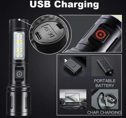 USB Rechargeable Tactical Flashlight + Free Shipping