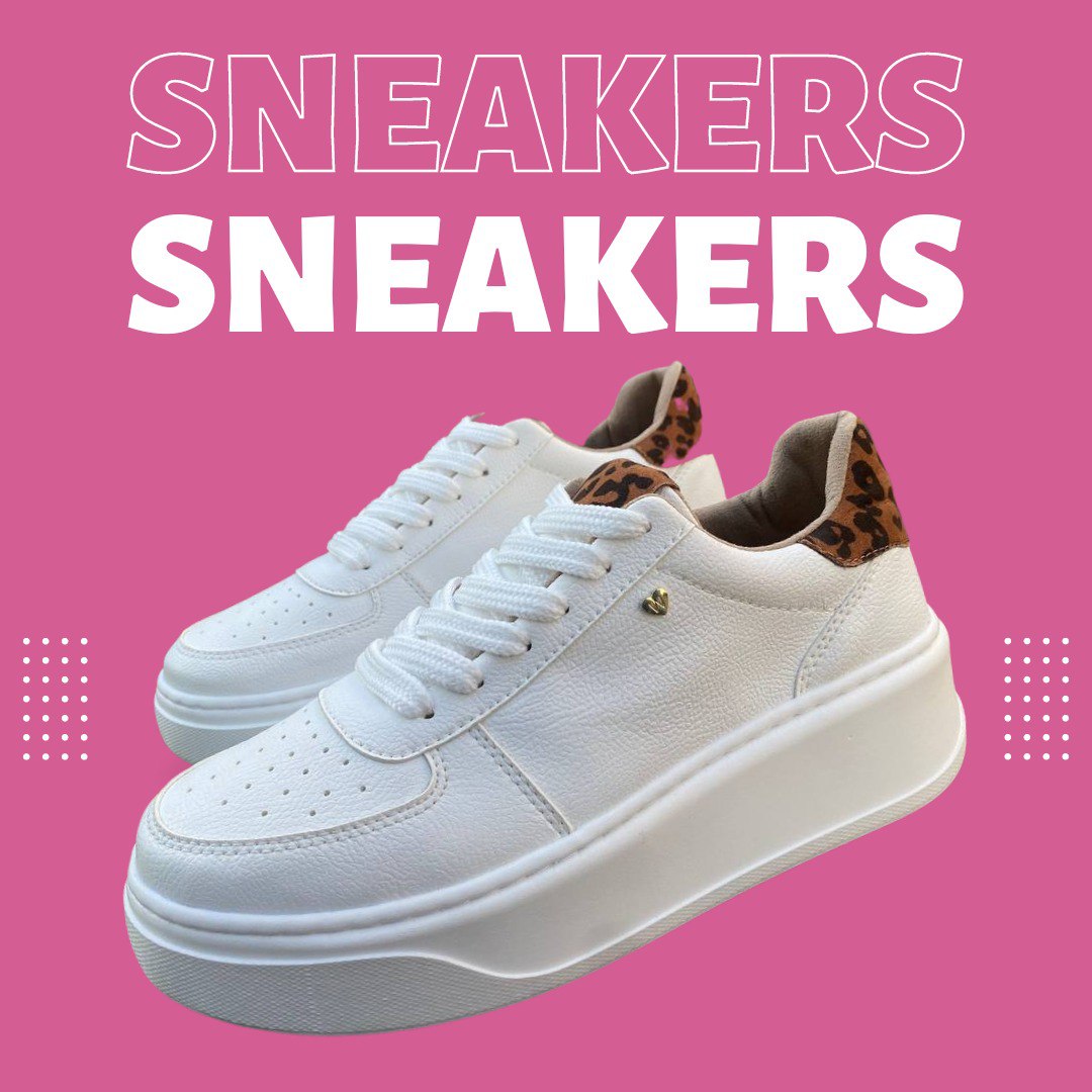 Wander White Tennis Shoes With Animal Print + Free Shipping 