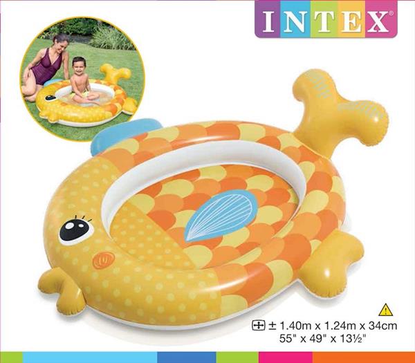 Pincina Intex Con Forma De Pescado Para Niños Medida 1.40 cm x 1.24 cm x 34 cm