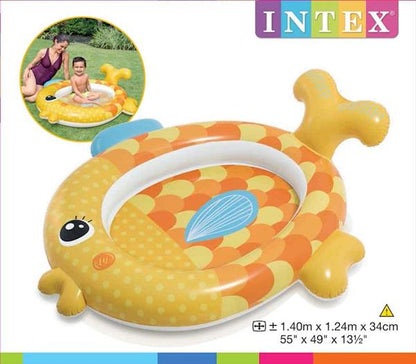 Pincina Intex Con Forma De Pescado Para Niños Medida 1.40 cm x 1.24 cm x 34 cm