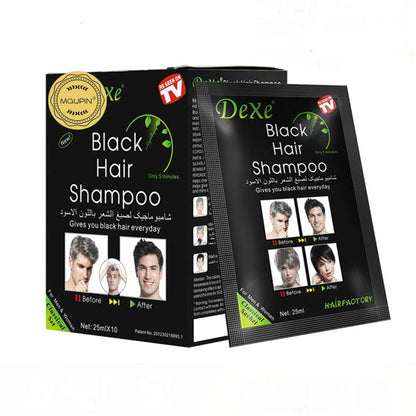 Shampoo Cubre Canas Color Negro Caja X10 Sobres