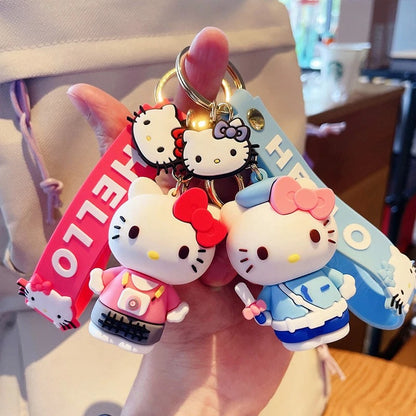 Keychains with animated figures with hanging ring for bag