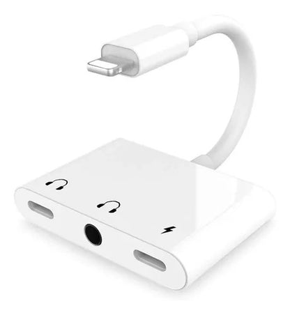 Adaptador Lightning 3.5mm Audio Y Carga iPhone 3 En 1