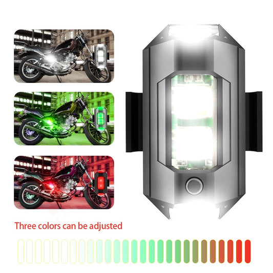 7 Color USB Rechargeable LED Motorcycle/Car Lights + Free Shipping