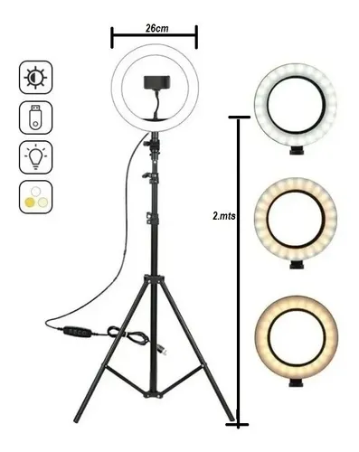 Professional 26cm Ring Light 2 Meters High