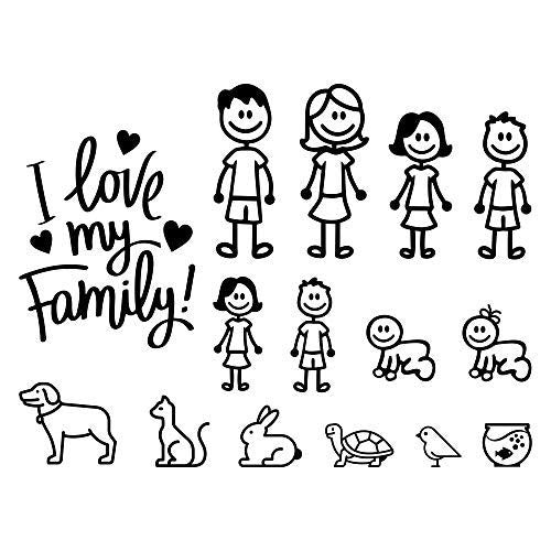 Family Car Stickers Set X15