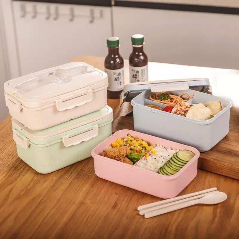 Lunch Box 3 Compartments + Cutlery