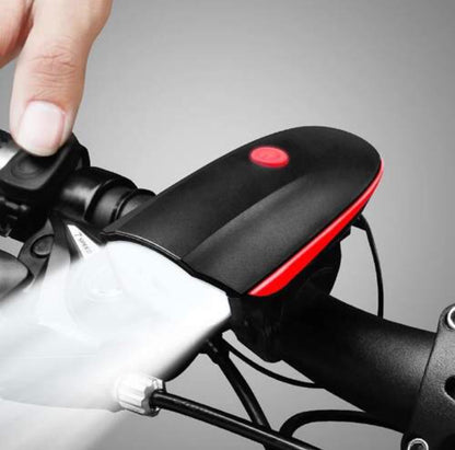 Rechargeable Bicycle Headlight with Whistle and 3 Light Modes 