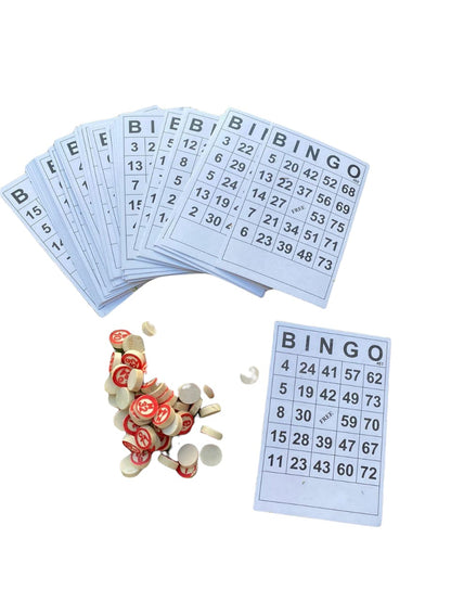 Family Bingo Game 40 Boards and 75 Wooden Chips