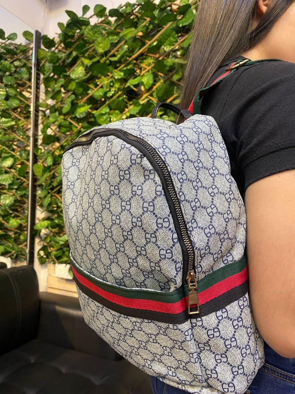 Gucci-style ladies' backpack suitcase