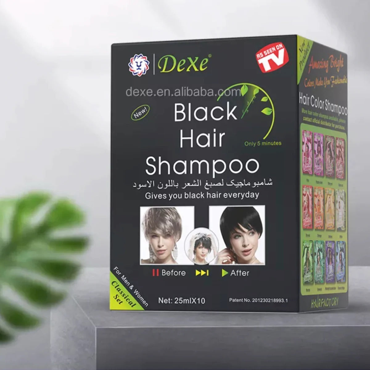 Shampoo Covers Gray Hair Black Color Box X10 Sachets