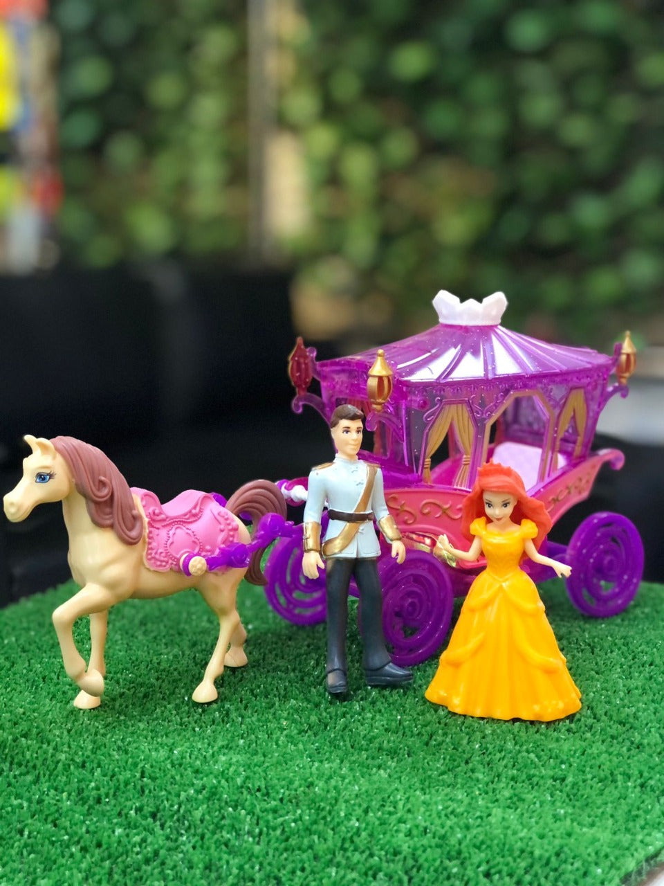 Toy Horse Carriage for Girls with Dolls 