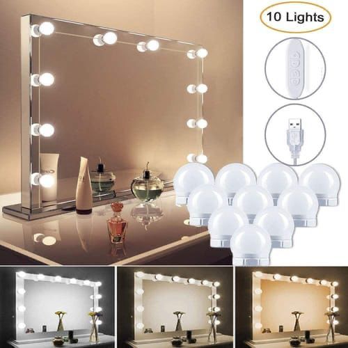 Hollywood Style LED Mirror Light Kit 10 Bulbs