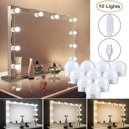 Hollywood Style LED Mirror Light Kit 10 Bulbs