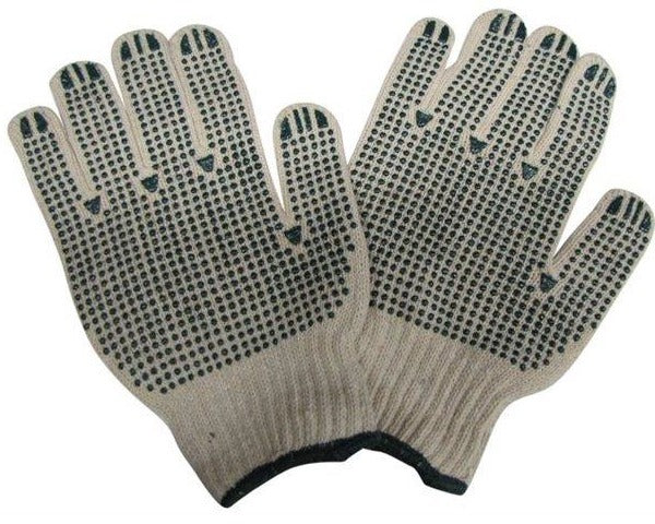 Non-slip pigmented yarn glove 