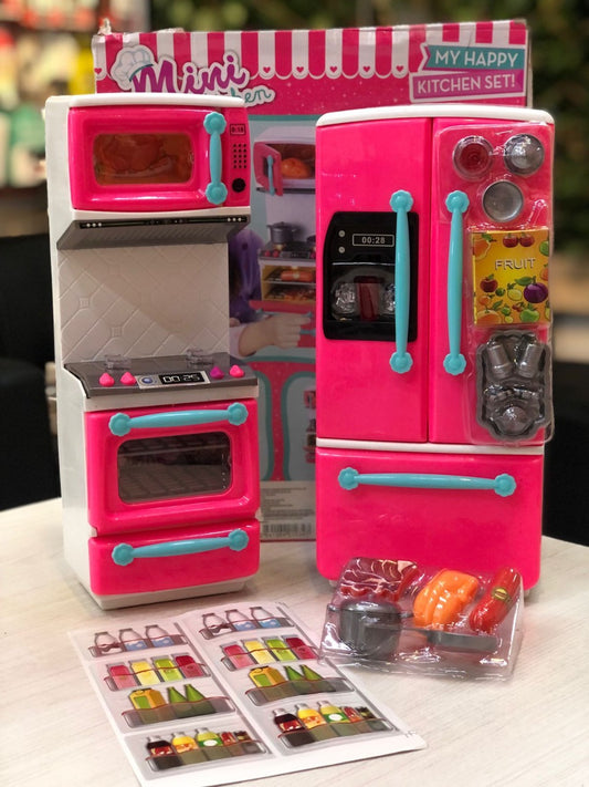 Mini Toy Kitchen for Girls with Accessories (Battery Operated) 