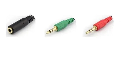 Audio Cable Microphone 1 Female X 2 Males 3.5mm Tri-stereo for Computer