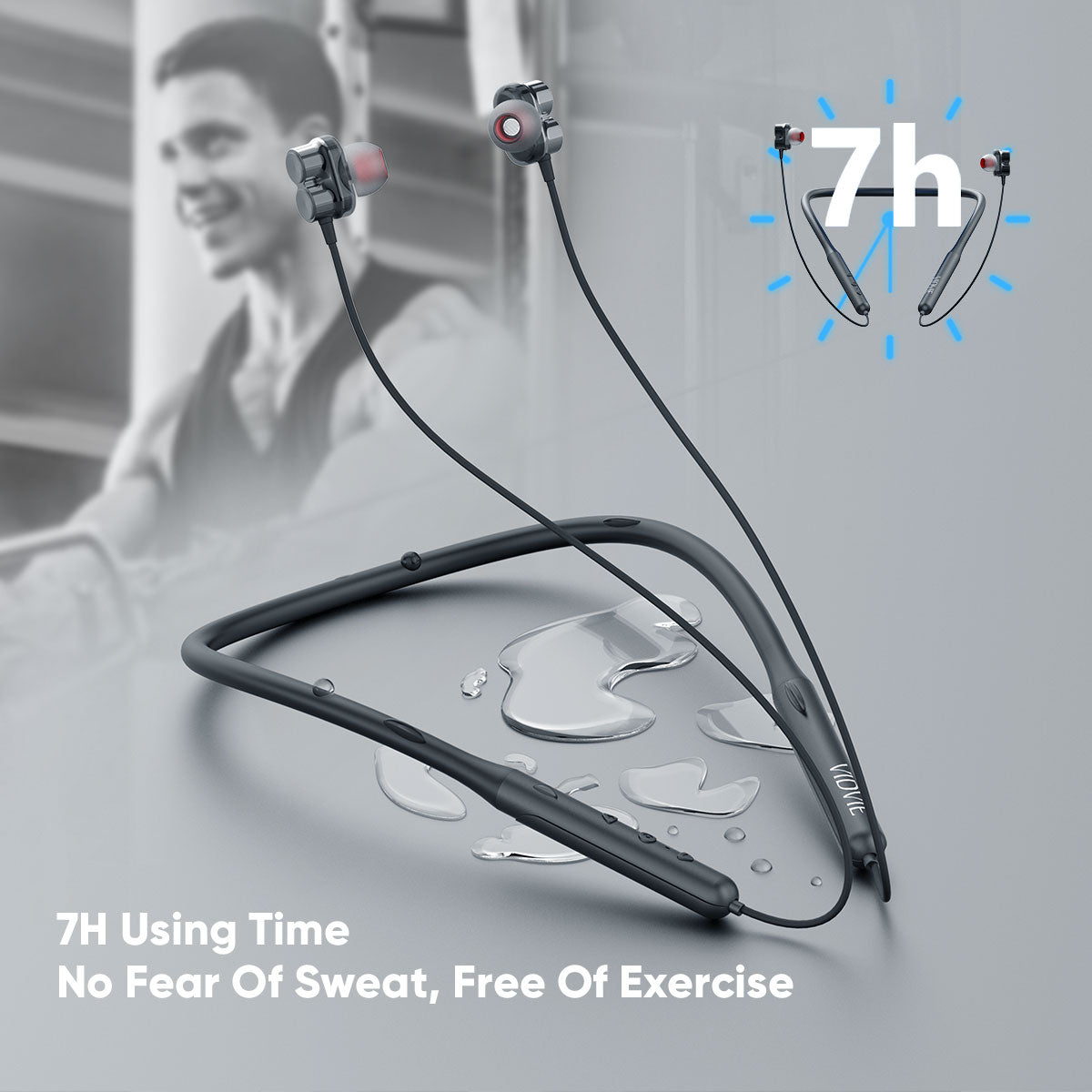 Vidvie Wireless Waterproof Neckband Headphones 