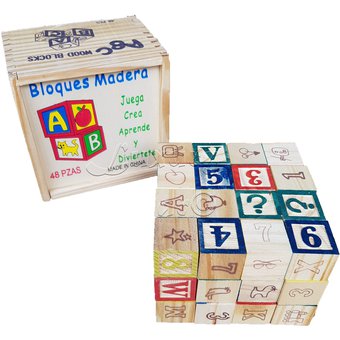 ABC Blocks Wooden Figures Letters Animals Didactic