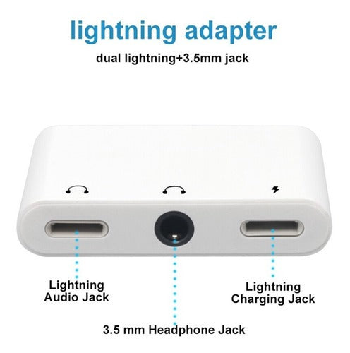 Lightning to 3.5mm Audio and Charging Adapter for iPhone 3 in 1 