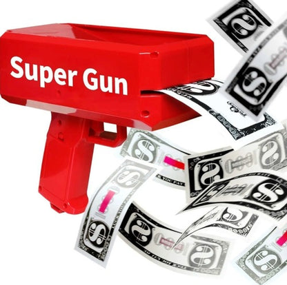 Cash Money Super Gun Party Money Launcher Gun + 50 Bills