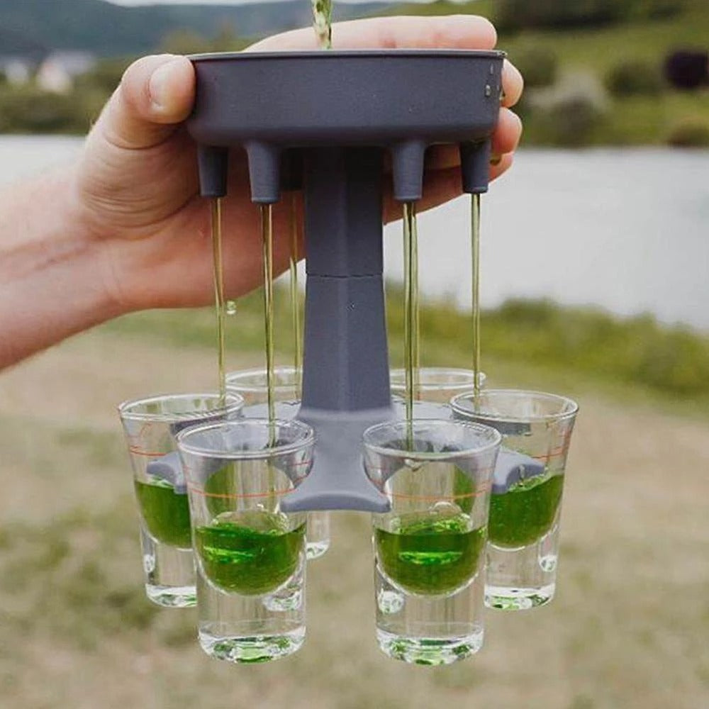 Shot Dispenser Party Drinks Holder + 6 Glasses + Free Shipping