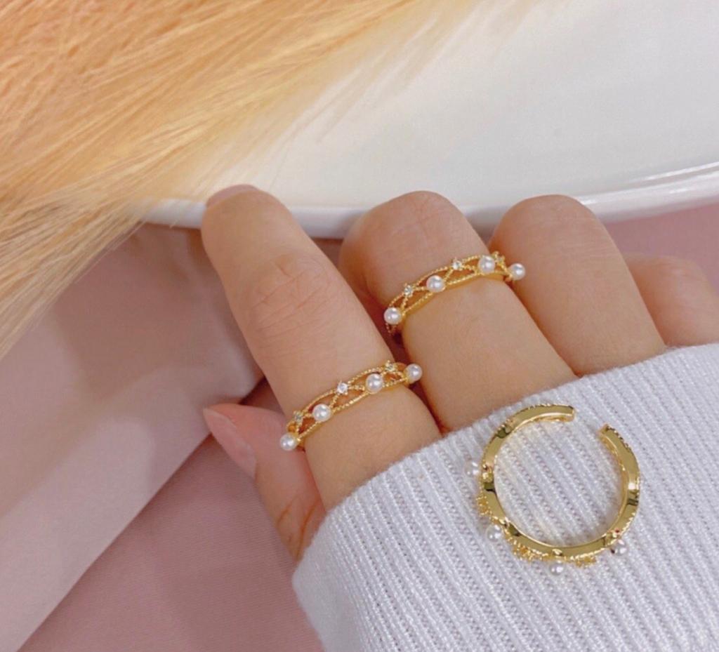 Adjustable ring (one size) quality cover gold rhodium plated 