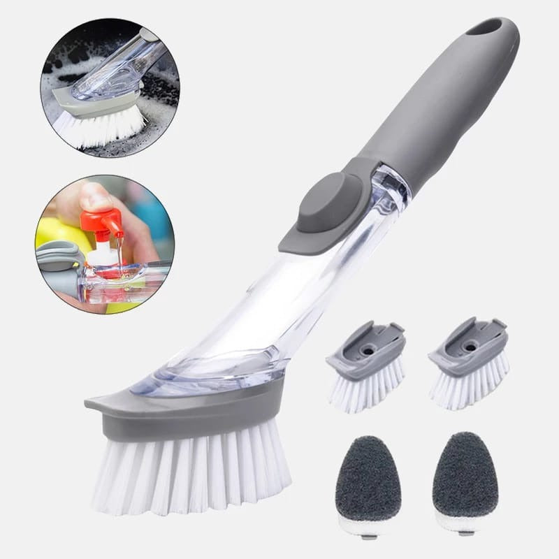 Dishwashing brush with soap dispenser