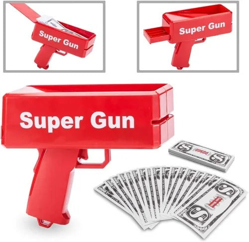 Cash Money Super Gun Party Money Launcher Gun + 50 Bills