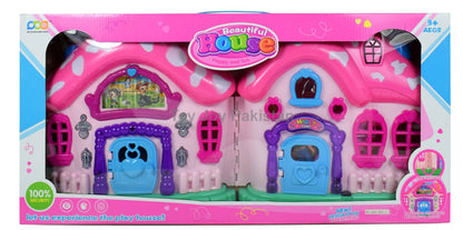 Dollhouse toy castle for girls includes accessories and 3 dolls