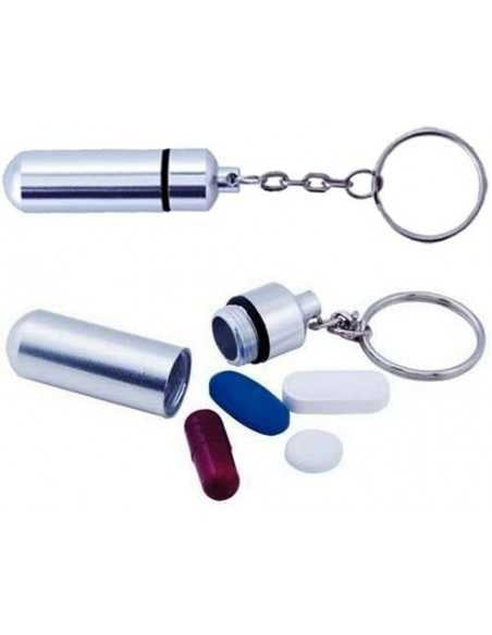 Portable Aluminum Waterproof Pill Box Keychain