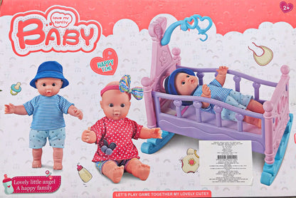 Crib + baby my lovely family 36*40cm