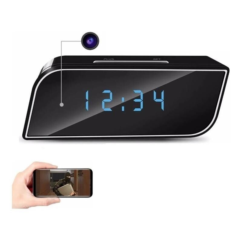 Reloj Despertador Con Camara Espia Wifi Recargable 1080 P