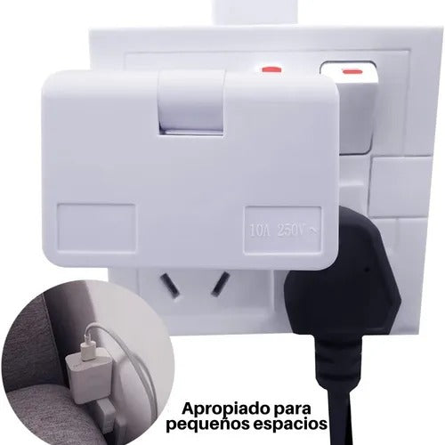 3 Unidades de Adaptador Extensor Toma Corriente 3 Puertos Giratorio 180°