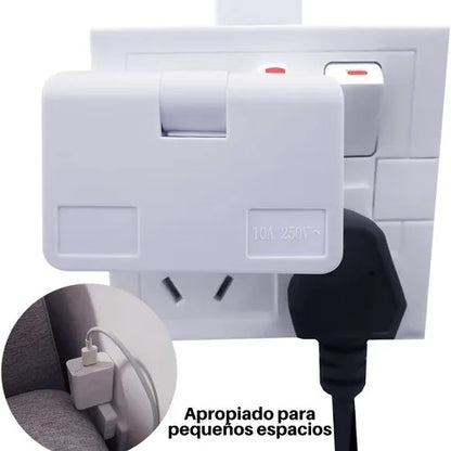 3 Pack 3 Port Power Outlet Extender Adapter 180° Rotatable