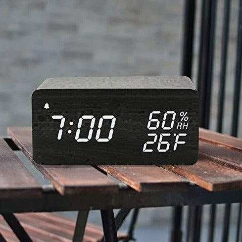 Digital Alarm Clock With Wooden Design 30 CM + Free Shipping