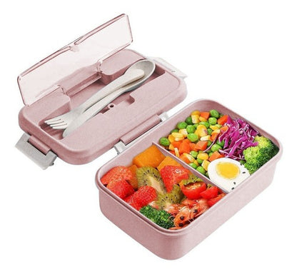 Lunch Box 3 Compartments + Cutlery