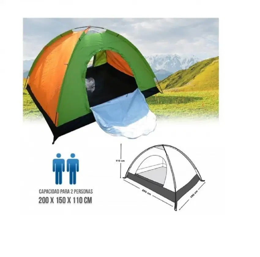 Carpa Camping Para 2 Personas Impermeable medida 2 metros x 1.30 metros + Envio Gratis