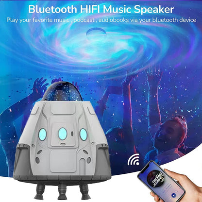 Space Capsule Galaxy Projector With Bluetooth Speaker + Free Shipping 