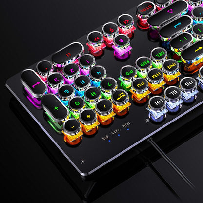 Mechanical Gamer Keyboard Round Keys RGB LED + Free Shipping 