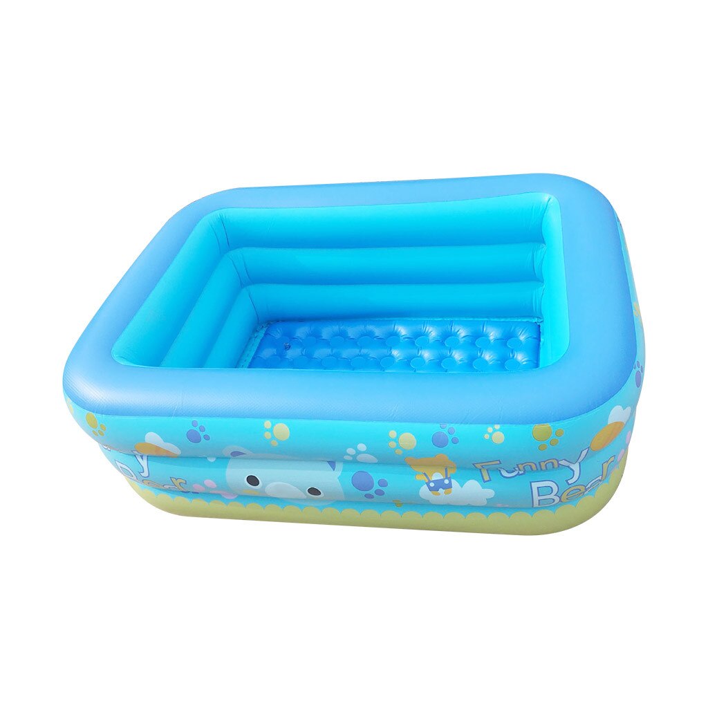 Rectangular Inflatable Pool Three Rings With Panda Design Measures 1.80*1.40*60cm 