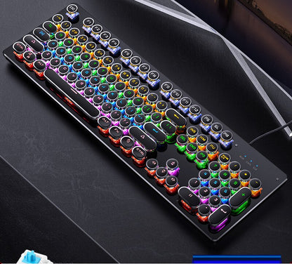 Mechanical Gamer Keyboard Round Keys RGB LED + Free Shipping 